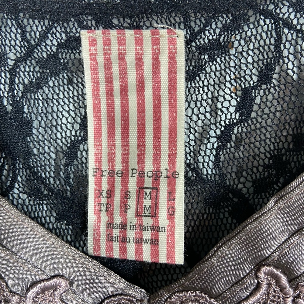 FREE PEOPLE Black Lace Sheer Kami Top - Picture 2 of 5